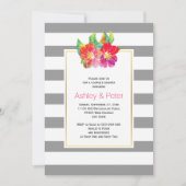 Waterverf bloemen grijze trouwparen douche kaart (Voorkant)