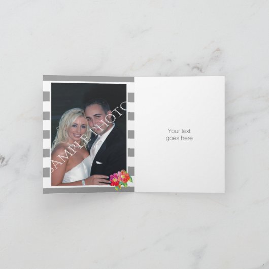 Waterverf bloemen grijze witte bruiloft Dank je Bedankkaart (Binnen)