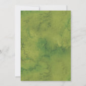 Waterverf Bloemen Groen Bladgroen Bruiloft Uitnodi Kaart (Achterkant)