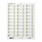 Waterverf Bloemen Groen Bladgroen Retouradres Etiket (Full Sheet)