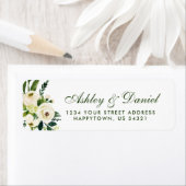 Waterverf Bloemen Groen Bruiloft Retouradres Etiket (Insitu)