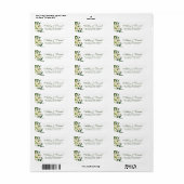 Waterverf Bloemen Groen Bruiloft Retouradres Etiket (Full Sheet)
