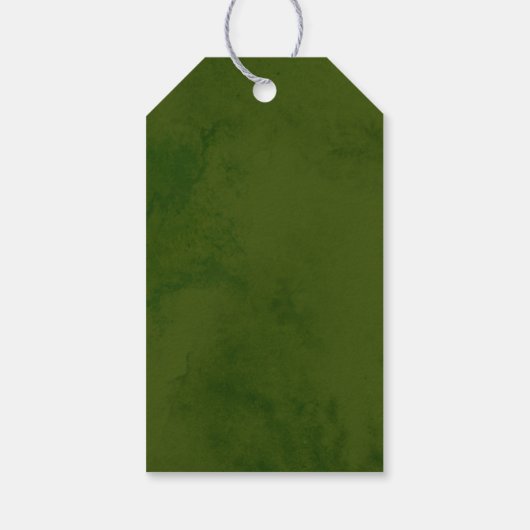 Waterverf Bloemen Groen Foliage Dank u Cadeau Labe Cadeaulabel (Achterkant)