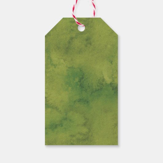 Waterverf Bloemen Groen Foliage Dank u Cadeau Labe Cadeaulabel (Achterkant)