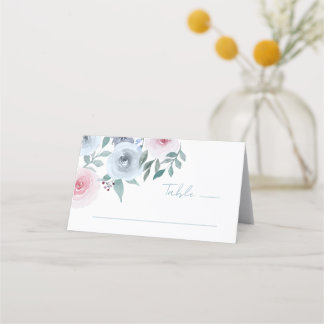 Waterverf Bloemen groen lente bruiloft Plaatskaartje