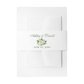 Waterverf Bloemen Groen Wit Bruiloft GS Uitnodigingen Wikkel (Voorkant Voorbeeld)