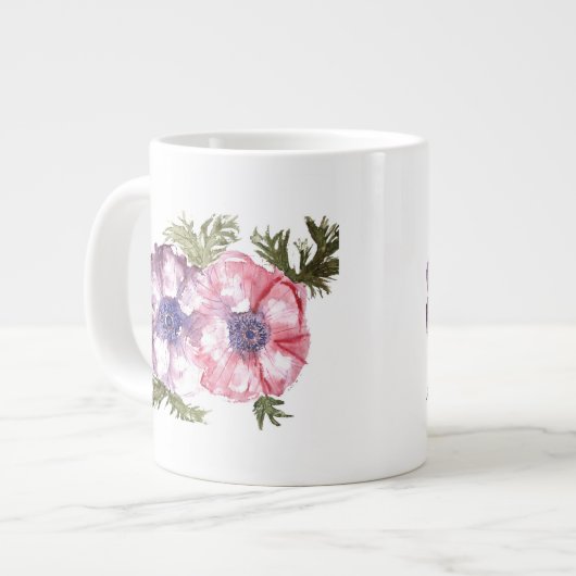 Waterverf bloemen grote koffiekop (Links)