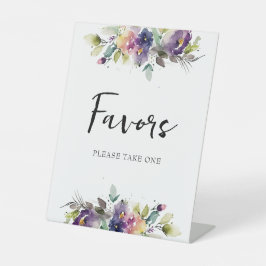 Waterverf Bloemen gunsten Reclamebord Met Voetstuk