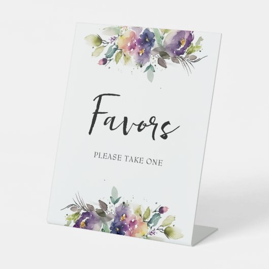 Waterverf Bloemen gunsten Reclamebord Met Voetstuk (Voorkant)