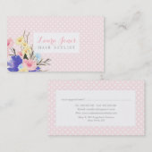 Waterverf Bloemen Haar Stylist Afspraakkaarten Afsprakenkaartje (Voorkant / Achterkant)