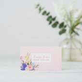 Waterverf Bloemen Haar Stylist Afspraakkaarten Afsprakenkaartje (Staand voorkant)