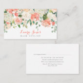 Waterverf Bloemen Haar Stylist Afspraakkaarten Afsprakenkaartje (Voorkant / Achterkant)
