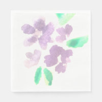 Waterverf Bloemen Handgeschilderd Paars Patroon