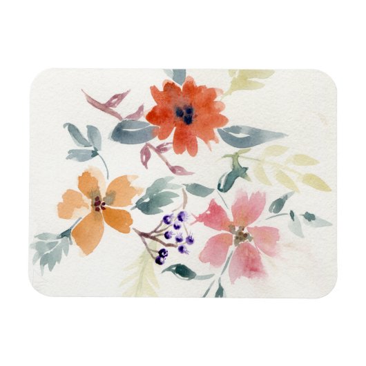 Waterverf Bloemen | Handgeschilderde Kunst Magneet (Horizontaal)