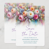Waterverf Bloemen Handgeschreven Script Save The D Date (Voorkant / Achterkant)