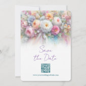 Waterverf Bloemen Handgeschreven Script Save The D Date (Achterkant)