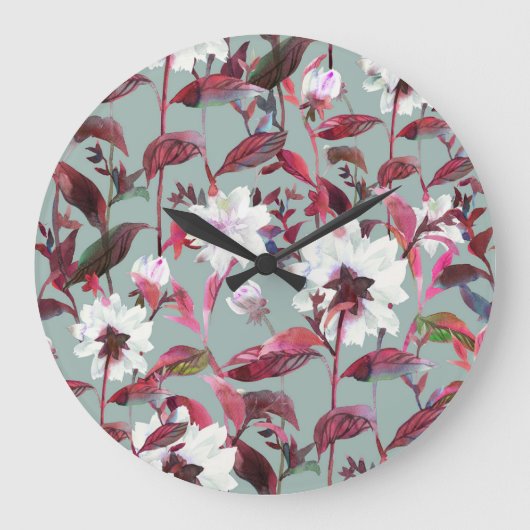 Waterverf Bloemen: Handgetekende bloemen. Grote Klok (Voorkant)