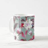 Waterverf Bloemen: Handgetekende bloemen. Koffiemok (Voorkant links)