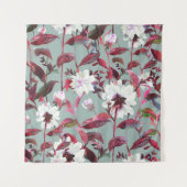 Waterverf Bloemen: Handgetekende bloemen. Wandkleed (Voorkant)