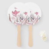 Waterverf bloemen handwaaier (Voorkant en achterkant)