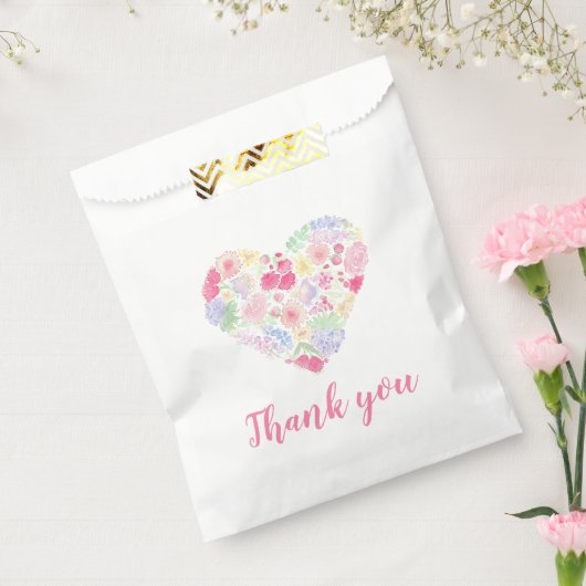 Waterverf Bloemen Hart Bedankzakje (Gezegeld)