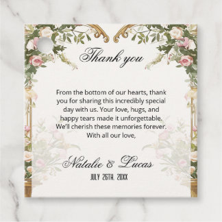 Waterverf Bloemen Hart Boog Huwelijk Dank u Bedankjes Labels