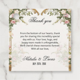 Waterverf Bloemen Hart Boog Huwelijk Dank u Bedankjes Labels