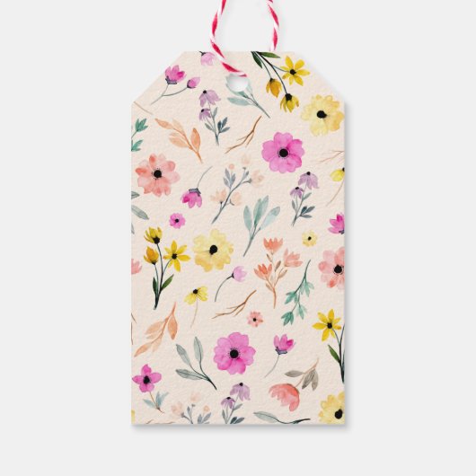 Waterverf bloemen Hartelijk dank Cadeaulabel (Achterkant)