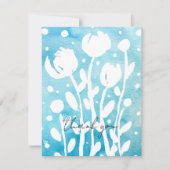 Waterverf bloemen Hartelijk dank Feestdagenkaart (Voorkant)