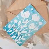 Waterverf bloemen Hartelijk dank Feestdagenkaart