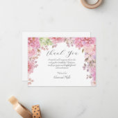 Waterverf bloemen - Hartelijk dank Notitiekaartje (Voorkant / Achterkant in situ)