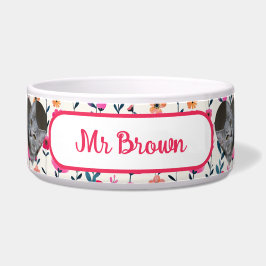 Waterverf Bloemen Hartvormige Foto Pet Voerbakje