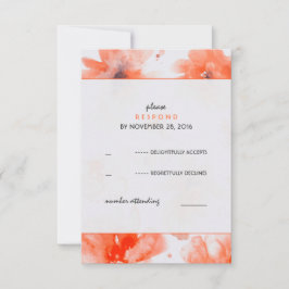 Waterverf Bloemen Hedendaagse bruiloft RSVP Kaart