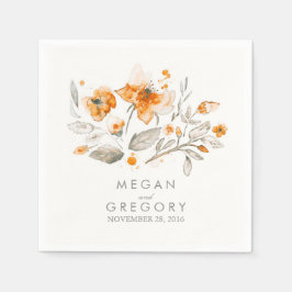 Waterverf Bloemen  herfst bruiloft Servet