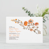 Waterverf bloemen - herfst huwelijksuitnodiging kaart (Staand voorkant)