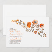 Waterverf bloemen - herfst huwelijksuitnodiging kaart (Voorkant / Achterkant)