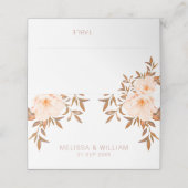 Waterverf Bloemen Herfst Ivoor Bruiloft Plaatskaartje (Buitenkant ongevouwen)