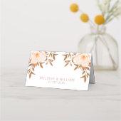 Waterverf Bloemen Herfst Ivoor Bruiloft Plaatskaartje (Voorkant)