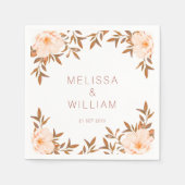 Waterverf Bloemen Herfst Ivoor Bruiloft Servet (Voorkant)