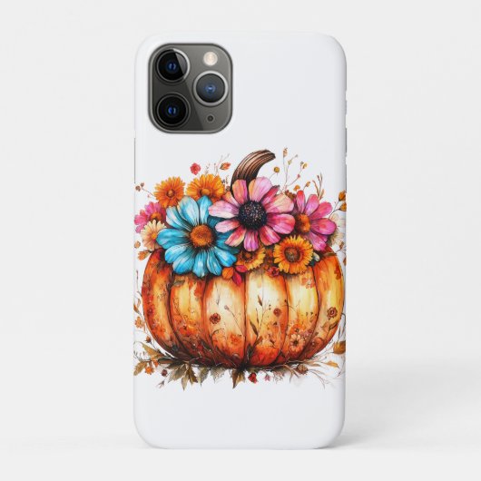 Waterverf Bloemen Herfst Pompoen Case-Mate iPhone Case (Achterkant)
