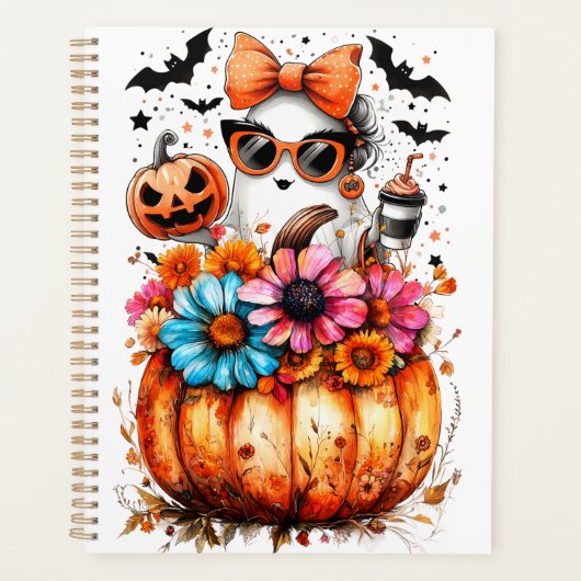 Waterverf Bloemen Herfst Pompoen Planner (Voorkant)