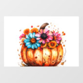 Waterverf Bloemen Herfst Pompoen Raamsticker (Vel)