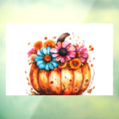 Waterverf Bloemen Herfst Pompoen Raamsticker (Vel 3)