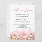 Waterverf Bloemen Herfst Roze Pompoen Herfst Bruil Kaart (Voorkant)