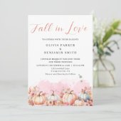 Waterverf Bloemen Herfst Roze Pompoen Herfst Bruil Kaart (Staand voorkant)