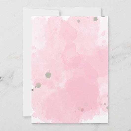 Waterverf Bloemen Herfst Roze Pompoen Herfst Bruil Kaart (Achterkant)