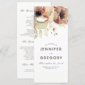 Waterverf  Bloemen Herfst Trouwprogramma's Programmakaart (Voorkant / Achterkant)