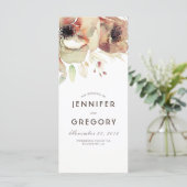 Waterverf  Bloemen Herfst Trouwprogramma's Programmakaart (Staand voorkant)