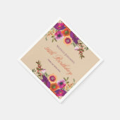 Waterverf Bloemen Herfst Verjaardagsfeest Servet (Hoek)