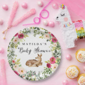 Waterverf Bloemen Herten Woodland baby shower Part Papieren Bordje (Feest)
